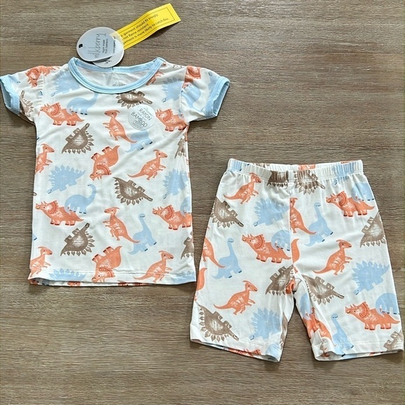 Milkberry Toddler Boy Bamboo Pajama Set 12 months 2T 3T 4T 5T Dinosaurs - Picture 1 of 7
